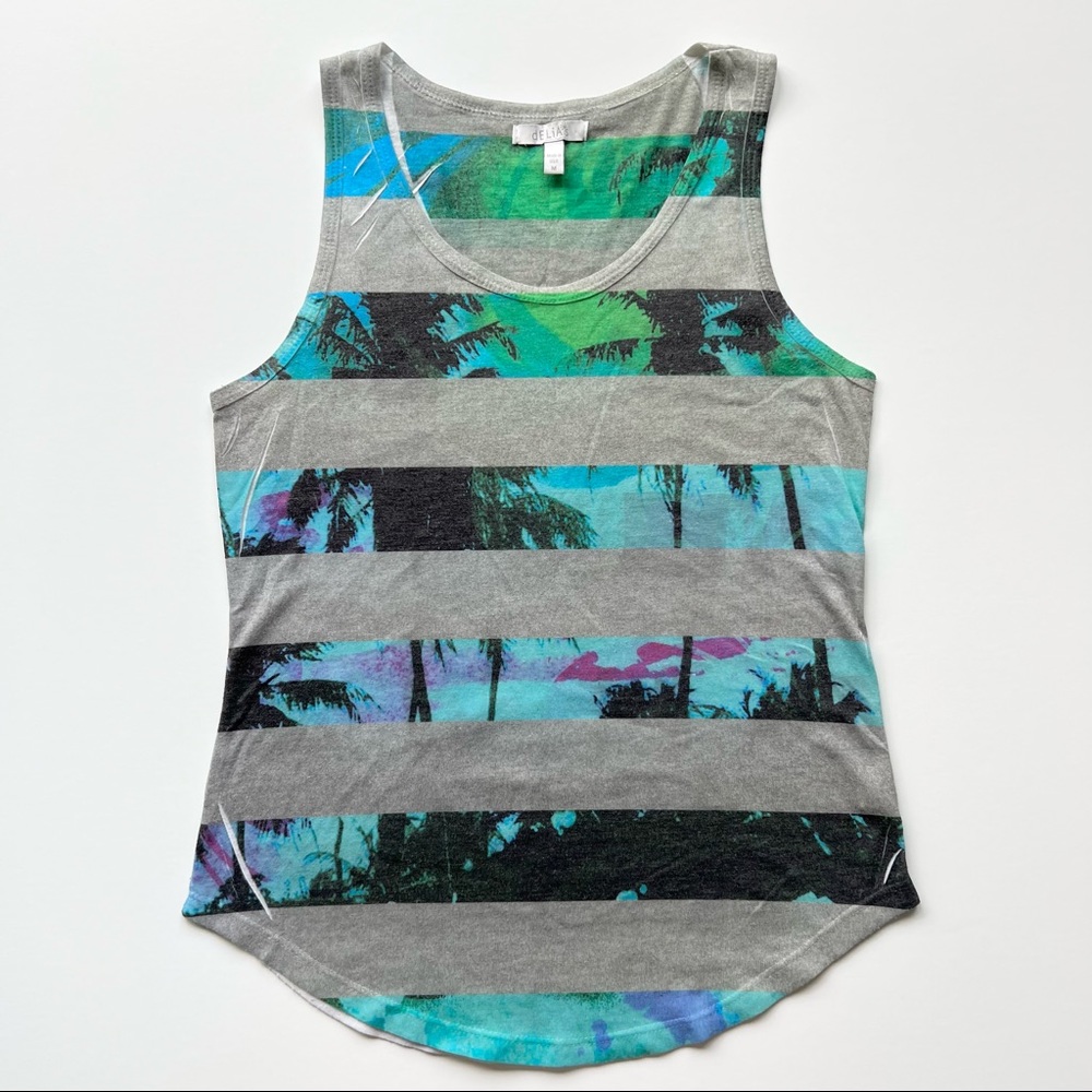 Delia’s Multicolor Striped Tropical Tank Top, Medium